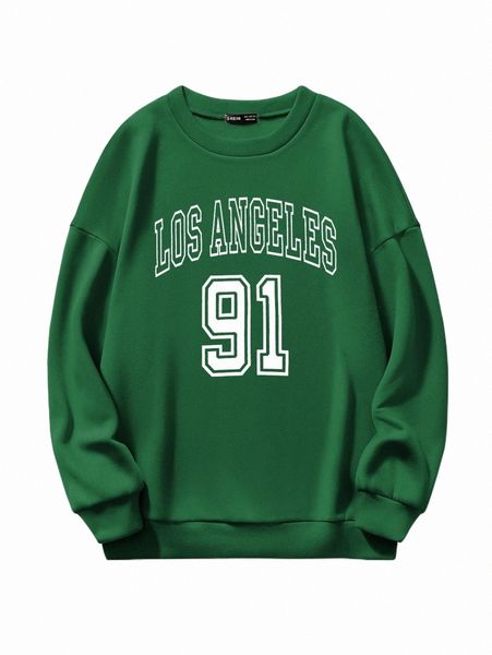 

women's hoodies & sweatshirts letter graphic pullover c2n5#, Black