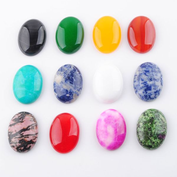 

natural gemstones oval no hole cabochon 22x30mm beads fit making jewelry ring earrings necklace blue stone amazonite jades bu333, Black