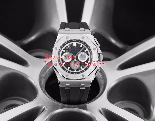 

5 style wristwatches 42 mm 26480 stainless steel case vk quartz chronograph working rubber strapmens watch watches301i, Slivery;brown