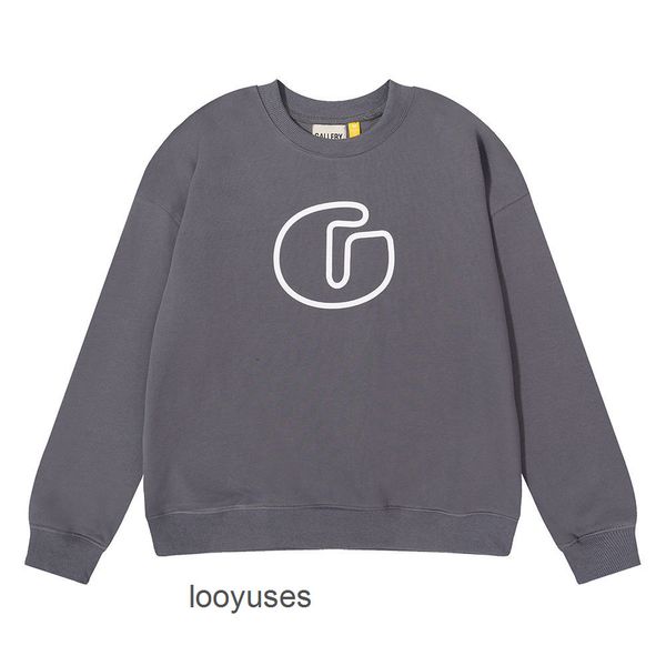 

hoodies large brand dept high loose galleryes simple streetwear g-letter printing sweaters street fashion cotton designer round neck sweater, Black