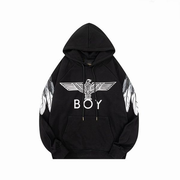 

realfine hoodies 5a boylondon tape eagle flock jersey sweatshirt hoodie for men size m-2xl, Black