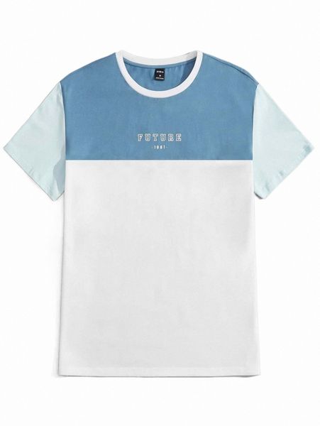 

men's t-shirts men letter graphic colorblock tee v0yh#, White;black