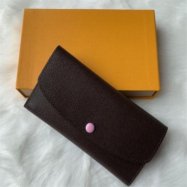 

whole 9 colors fashion single zipper pocke men women leather wallet lady ladies long purse with orange box card 60136 lb81304e, Red;black