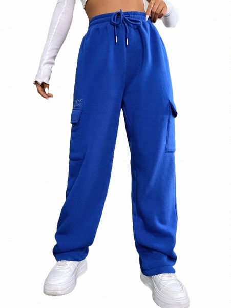 

women's pants & capris letter graphic flap pocket drawstring waist sweatpants w7et#, Black;white