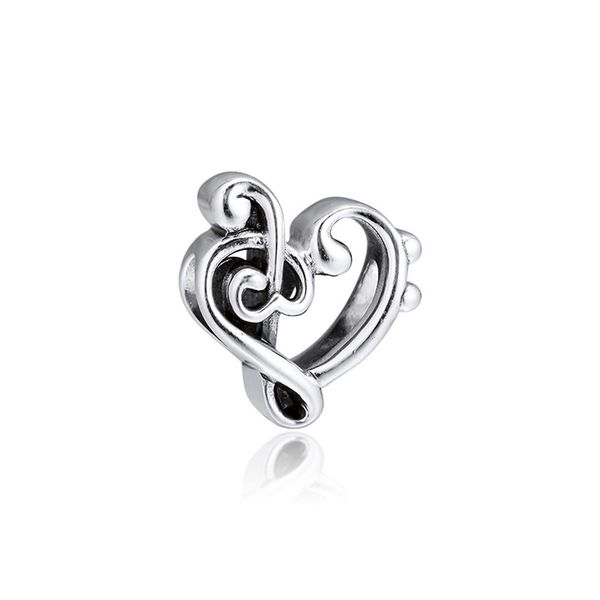 

2019 new autumn heart treble clef charm 925 sterling silver beads fit pandora style charms bracelets necklaces diy for women jewelry 792066, Bronze;silver