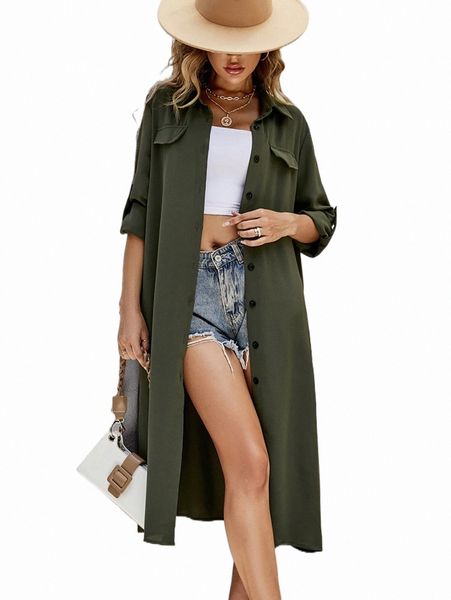 

women's down & parkas roll tab sleeve longline coat a05z#, Black