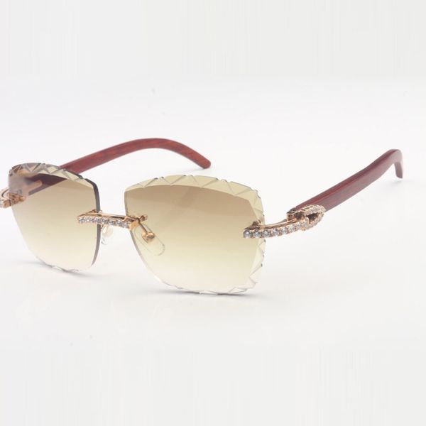 

endless diamond sunglasses 3524028 with natural original wood legs and 58mm cut lens thickness 3.0mm, White;black