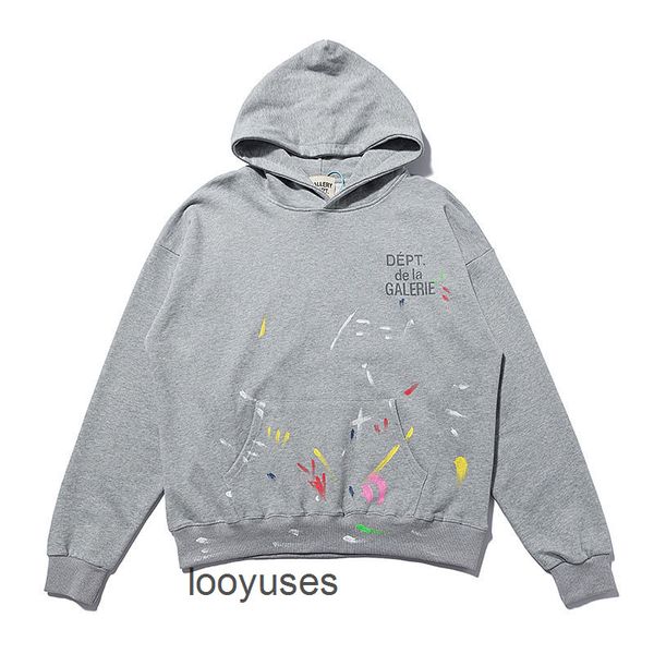 

hoodies splash high streetwear graffiti correct version of sweaters ink dept washed designer street men's galleryes women's loose, Black