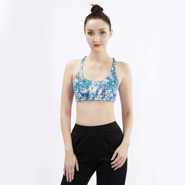 

yoga outfit cross back open halter sports bras vest fitness women runni