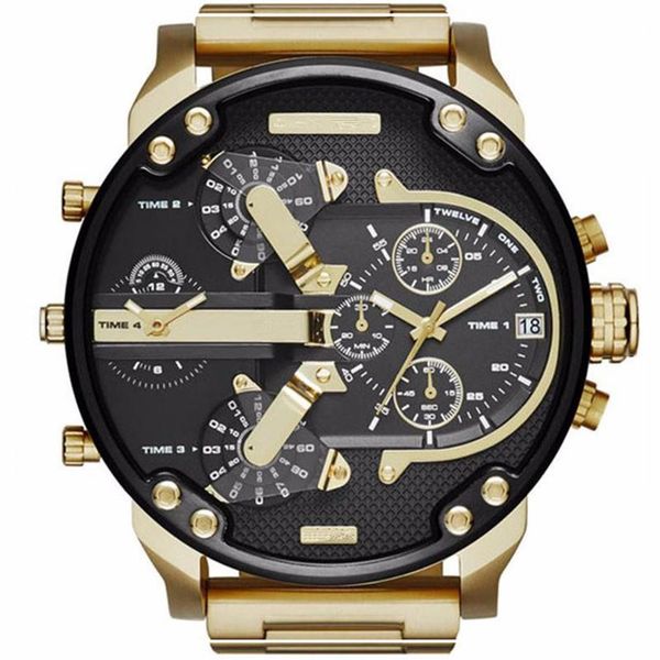 

relogio masculino mens watch sports wristwatches big face stainless steel quartz analog business army military watches gifts clock179a, Slivery;brown