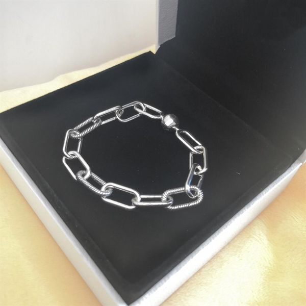 

2021 women jewelry chain link bracelets 925 sterling silver for pandora charms bracelet lady gift with original box223j, Black