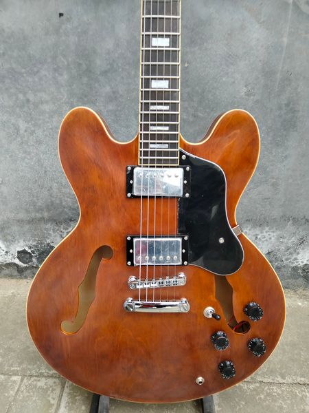 

promotion quality jazz electric guitar binding over frets chrome hardware