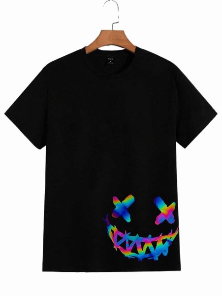 

men's t-shirts men reflective cartoon graphic tee 958w#, White;black