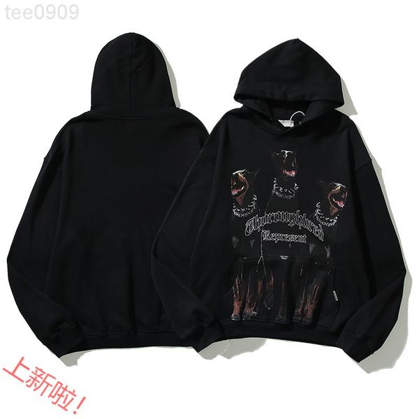 

print wash used sweater hoodies street loose casual women's hoodie, Black