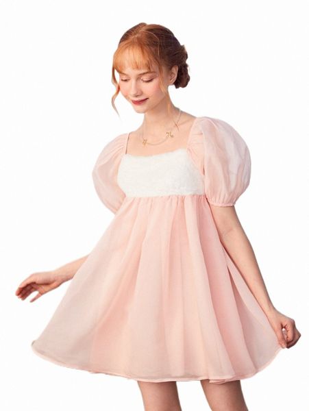 

others apparel teen girls square neck puff sleeve organza dress k7ow#, Black;white