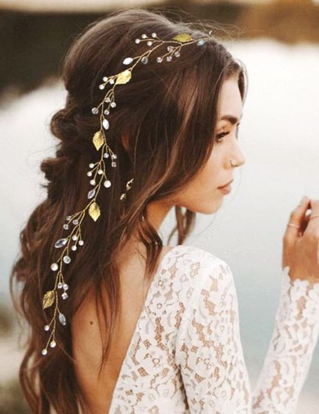 

headbands gold princess wedding headband crystal beaded hair accessories for brides and bridesmaid long pearl beads vine wo mjfashion amg2m, Silver
