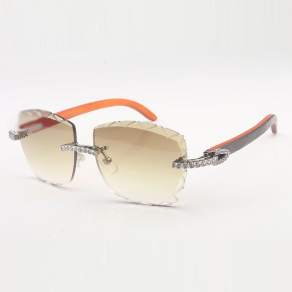 

endless diamond sunglasses 3524028 with natural orange wood legs and 58mm cut lens thickness 3.0mm, White;black