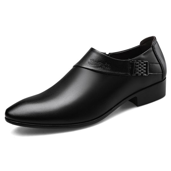 

dress shoes mens luxury wedding leather elegant business for men zapatos plateado hombre schoenen mannen 220907, Black