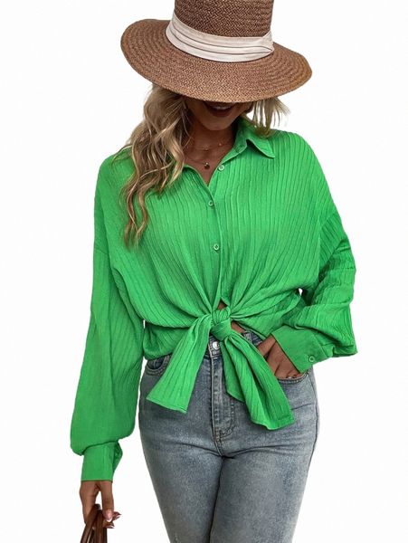 

women's blouses & shirts drop shoulder button front shirt i1va#, White