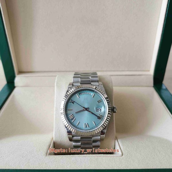 

2022 calendar excellent quality mens watch bpf 40mm 228236 m228236-0012 president ice blue dial 2813 movement mechanical automatic watches m, Slivery;brown