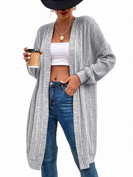 

women's down & parkas drop shoulder duster cardigan z5tj#, Black