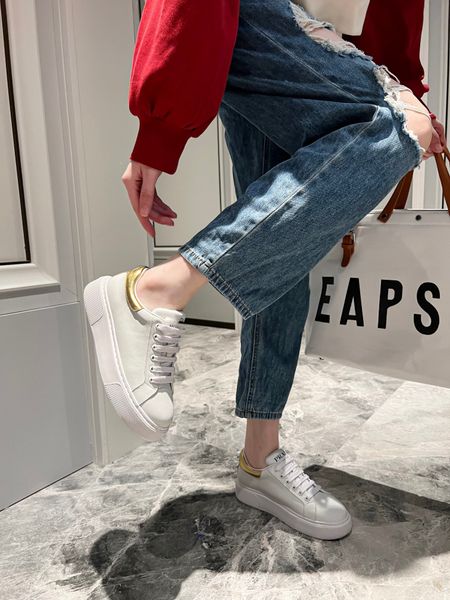 

luxury designer women shoes lace leather boots sneakers rubber thick bottom sneaker outdoor casual shoe size 35-44 with box 0829, Black