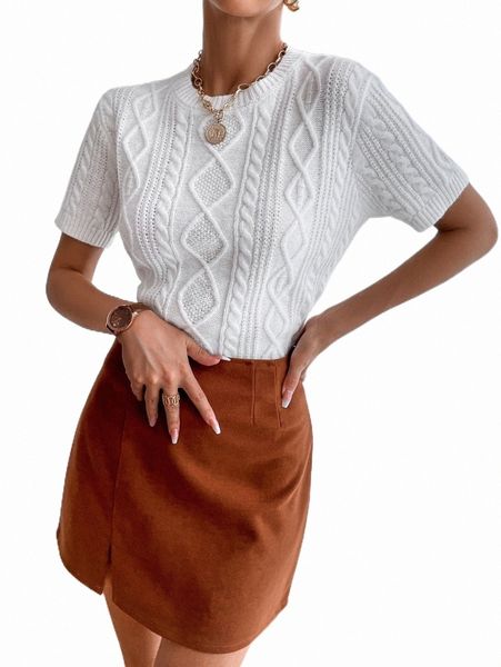 

women's sweaters round neck cable knit 2022 new n2jn#, White;black