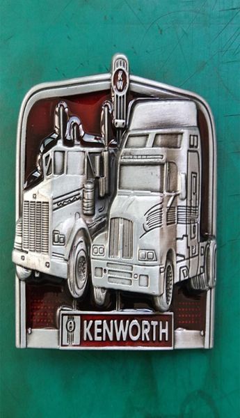 

1 pcs kenworth truck buckle hebillas cinturon men039s western cowboy metal belt buckle fit 4cm wide belts, Slivery;black