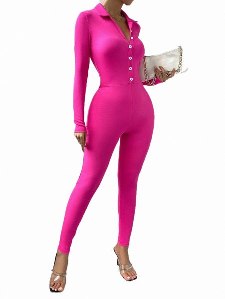 

women's jumpsuits & rompers button half placket unitard jumpsuit j2cl#, Black;white