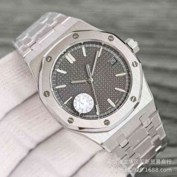 

zf factory roya1 0ak 15500 automatic mechanical watch waterproof luminous steel band can, Slivery;brown