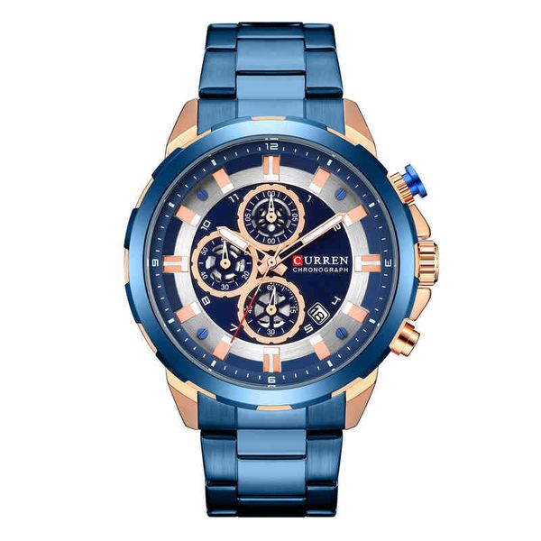 

wristwatches new 8323 men's watch six pin calendar steel belt quartz 220907, Slivery;brown