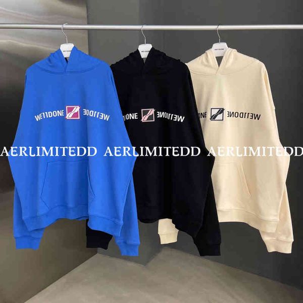 

welldone designer hoodies man's t-shirt loose cauual sweater fashion sweatershirts counter channel autumn and winter new mirror loose s, Black