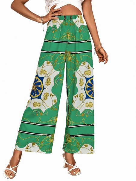 

women's pants & capris baroque print wide leg pants e4rf#, Black;white