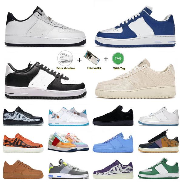 

designer mens women running shoes skate 1 one black white panda space jam cactus jack world champ airforce af1 sneakers sports big size 13