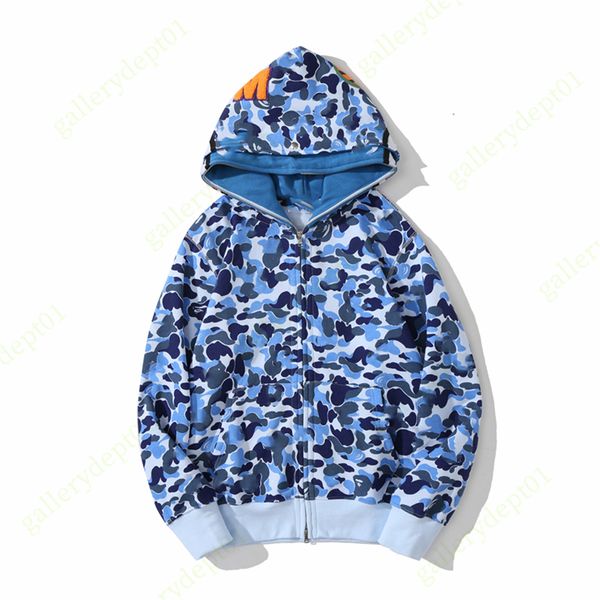 

blue mens hoodies designer hoodie shark double cap men and women couples sweatshirts tie-dye pullover hoodie loose fit sweaters hoody embroi, Black