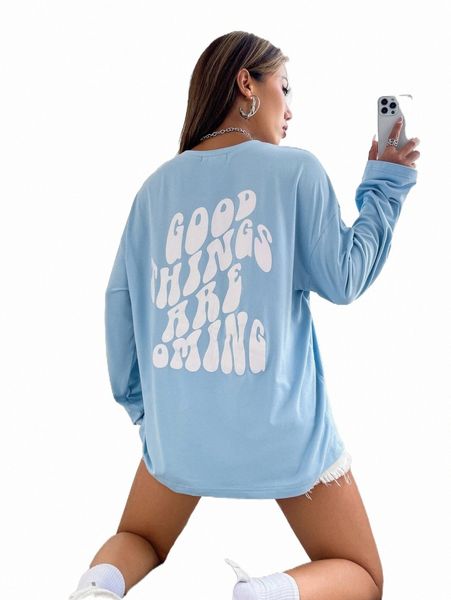 

women's t-shirt slogan graphic drop shoulder tee v4qe#, White