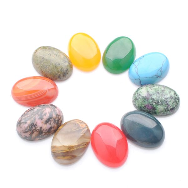 

natural gemstones oval 18x25mm cabochon no hole loose beads for diy jewelry making earrings bracelets necklace rings accessories bu322, Black