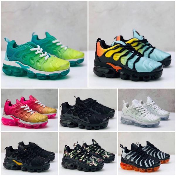 

tn plus game royal orange usa tangerine mint grape volt hyper violet boys trainers running shoes girls sports sneaker2371, Black