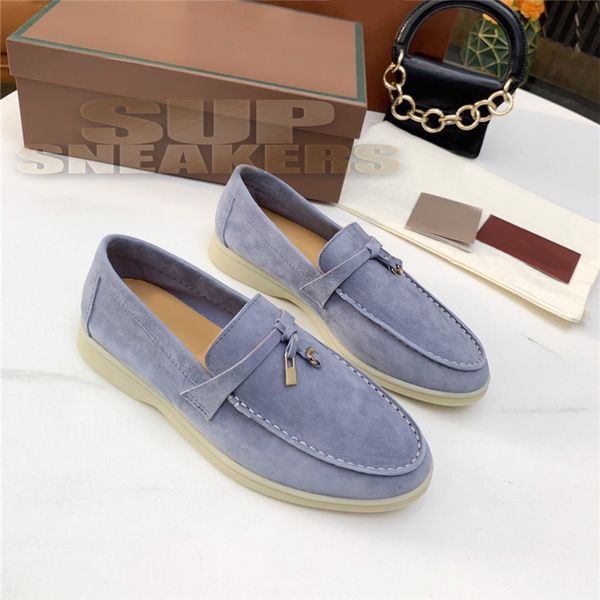 

fashion men women designer loafers shoes mmtal lock suede outdoor platform causal sneaker multicolor massage sole plate-forme shoe breathabl, Black