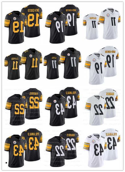 

football jerseys pittsburgh''steelers''11 chase claypool 39 minkah fitzpatrick, Black;red