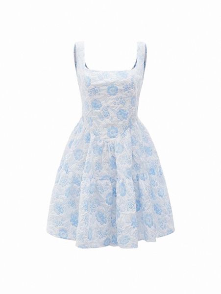 

casual dresses mod allover floral print jacquard a-line dress 06ma#, Black;gray