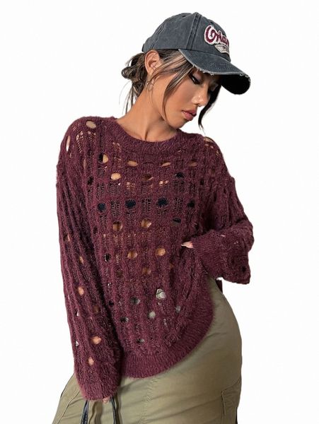 

women's sweaters drop shoulder open knit sweater without bra c6zu#, White;black