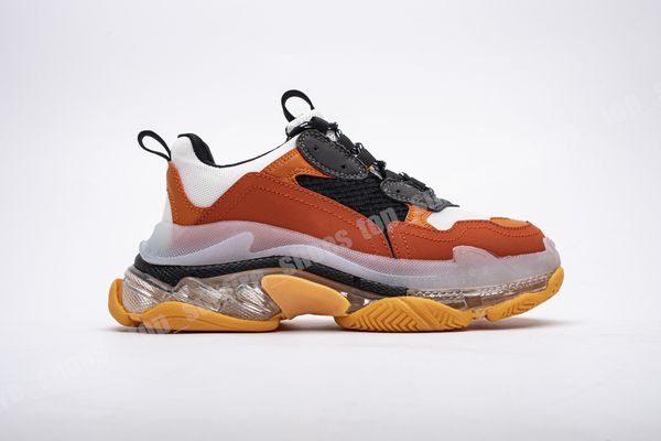 

casual shoes triple s fashion men women clear sole platform casual shoes, Black