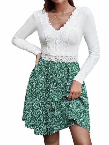 

casual dresses guipure lace appliques ditsy floral dress n4p2#, Black;gray
