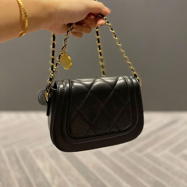 

french women mini gold coin luxury designer bag diamond lattice quilted leather chain classic flap shoulder bag casual versatile purse walle