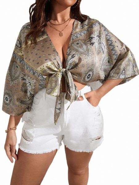 

plus size t-shirt plus floral print drop shoulder blouse c9ff#, Black