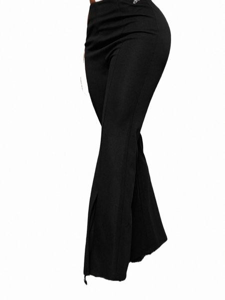 

women's suits & blazers sxy split hem flare leg suit pants g8ob#, White;black