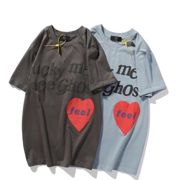 

2021ss new men's t shirts lucky me i see ghosts print hoodie sunday service tour commemorative oversize loose sho195e, White;black