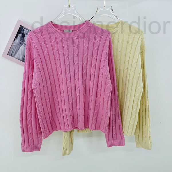 

women's knits & tees designer the new product of  family in early autumn is wool fried dough twt low round neck long sleeve sweater wh, White