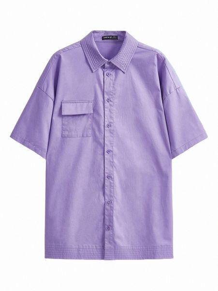 

men's casual shirts x klvn men flap pocket drop shoulder shirt x6sh#, White;black